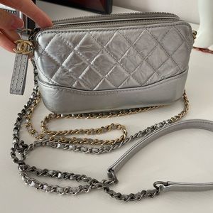 Chanel Gabrielle clutch with chain Silver
